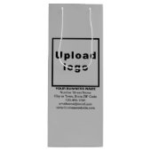 Zakelijk merk op grijze wijncadeautas wijn cadeautas (Voorkant)