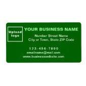 Zakelijk merk op groen verzendlabel (Voorkant)