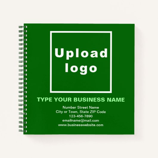 Zakelijk merk op groen vierkant Notitieboek (Voorkant)