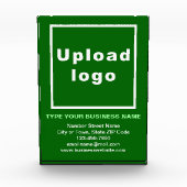Zakelijk merk op groene portretrechthoek fotoblokken (Voorkant)