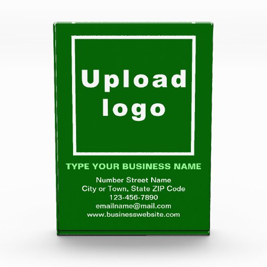 Zakelijk merk op groene portretrechthoek fotoblokken (Voorkant)