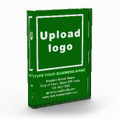 Zakelijk merk op groene portretrechthoek fotoblokken (Links)