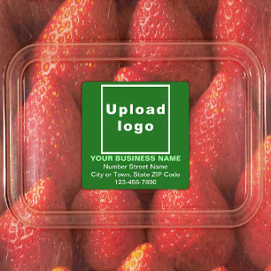 Zakelijk merk op groene vierkantskledingetiketten labels