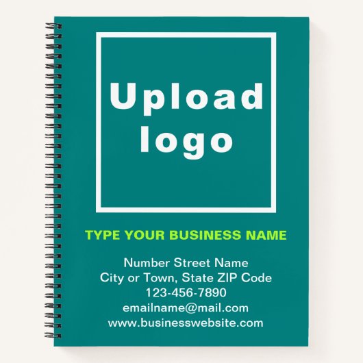 Zakelijk merk op groot Blauwgroen groen Notitieboe Notitieboek (Voorkant)