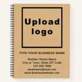 Zakelijk merk op groots bruin licht notitieboek (Voorkant)