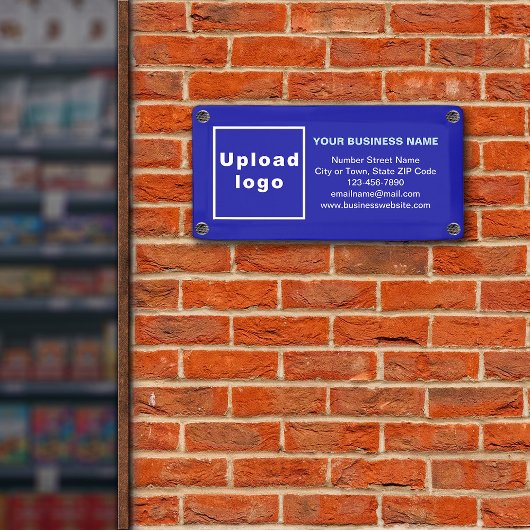 Zakelijk merk op kleine blauwe banner