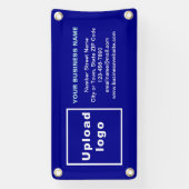 Zakelijk merk op kleine blauwe banner (Verticaal)