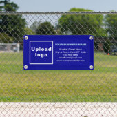 Zakelijk merk op kleine blauwe banner (Insitu)