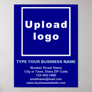 Zakelijk merk op kleine blauwe poster