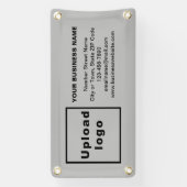 Zakelijk merk op kleine grijze banner (Verticaal)