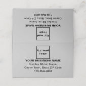 Zakelijk merk op kleine grijze gevouwen plaatskaar plaatskaartje (Buitenkant ongevouwen)