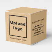 Zakelijk merk op kleine lichtbruine kleurenvak bedankdoosjes (Voorkant Zijde)