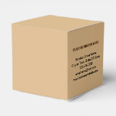 Zakelijk merk op kleine lichtbruine kleurenvak bedankdoosjes (Achterkant)