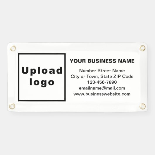 Zakelijk merk op kleine witte banner (Horizontaal)