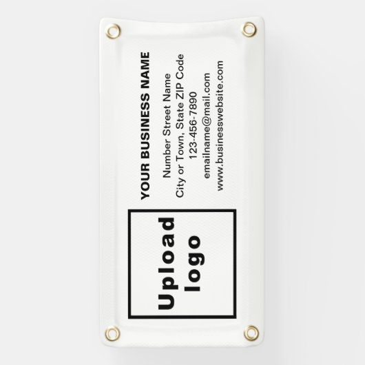 Zakelijk merk op kleine witte banner (Verticaal)