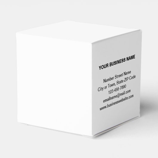 Zakelijk merk op kleine witte doos bedankdoosjes (Achterkant)