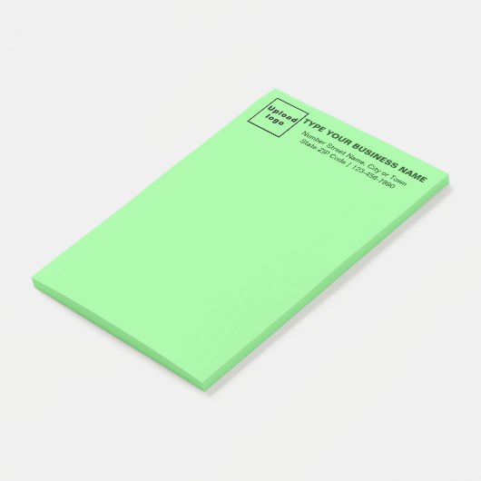 Zakelijk Merk op Kop van Licht Groen Lang Post-it® Notes (Schuin)