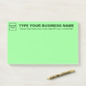 Zakelijk Merk op Kop van Lichtgroen Groot Post-it® Notes (Op bureau)