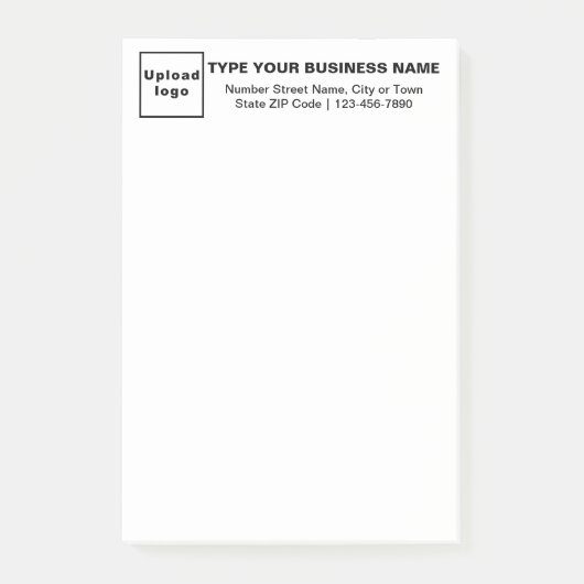Zakelijk Merk op Kop van Wit Lang Post-it® Notes (Voorkant)