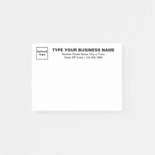 Zakelijk merk op kop van witte rechthoek post-it® notes (Voorkant)