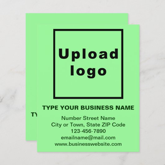 Zakelijk merk op licht groen papier blad (Voorkant / Achterkant)