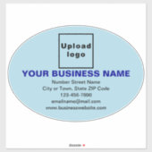 Zakelijk merk op Lichtblauw Groot Ovaal Vinyl Sticker (Vel)