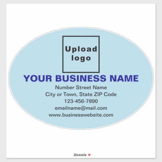 Zakelijk merk op Lichtblauw Groot Ovaal Vinyl Sticker (Vel)