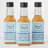 Zakelijk merk op lichtblauw, klein formaat likeurfles etiket (Flessen)