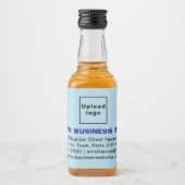 Zakelijk merk op lichtblauw, klein formaat likeurfles etiket (Voorkant)