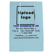 Zakelijk merk op lichtblauw middelgrote geschenkza medium cadeauzakje (Achterkant)