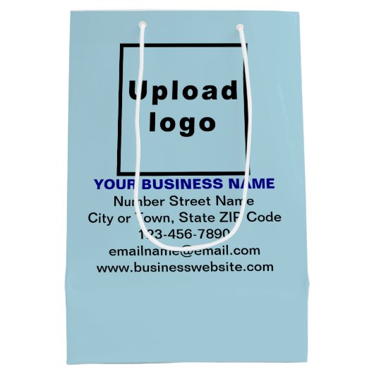 Zakelijk merk op lichtblauw middelgrote geschenkza medium cadeauzakje (Achterkant)