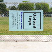 Zakelijk merk op lichtblauw portretbanner spandoek (Insitu)