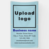 Zakelijk merk op lichtblauw portretbanner spandoek (Verticaal)