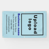 Zakelijk merk op lichtblauw portretbanner spandoek (Horizontaal)