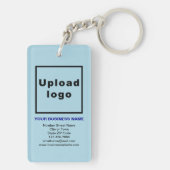 Zakelijk merk op Lichtblauw Rechthoek Acryl Sleutelhanger (achterkant)