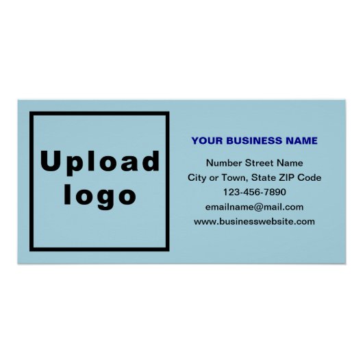 Zakelijk merk op Lichtblauw Rechthoek Glanzend Perfect Poster (Voorkant)