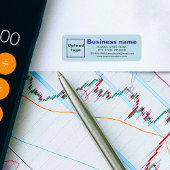 Zakelijk merk op lichtblauw retouradreslabel etiket