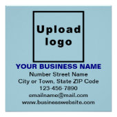 Zakelijk merk op Lichtblauw Vierkant Glanzend Post Perfect Poster (Voorkant)