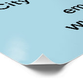 Zakelijk merk op Lichtblauw Vierkant Glanzend Post Perfect Poster (Hoek)