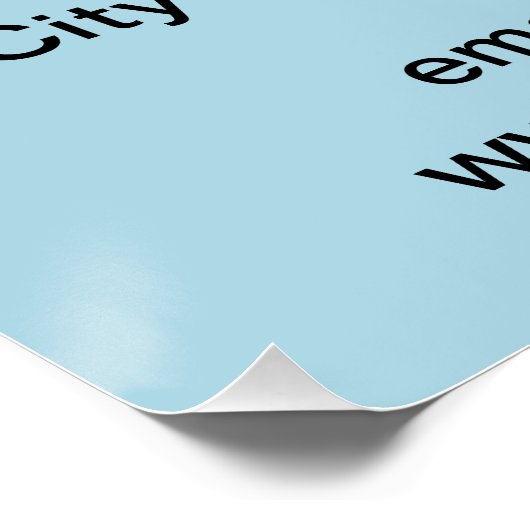 Zakelijk merk op Lichtblauw Vierkant Glanzend Post Perfect Poster (Hoek)