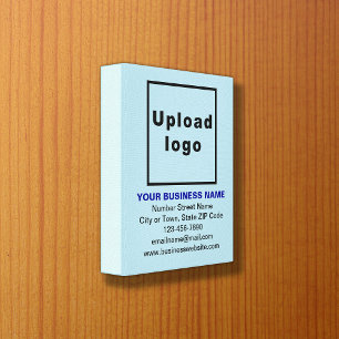 Zakelijk merk op lichtblauwe canvas afdrukken