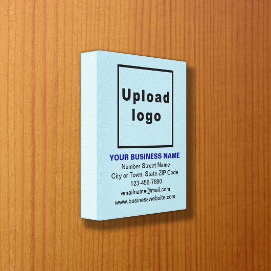 Zakelijk merk op lichtblauwe canvas afdrukken