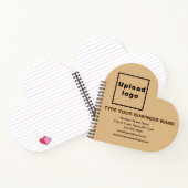 Zakelijk merk op lichtbruin hartvormig vormgegeven notitieboek (Binnen)