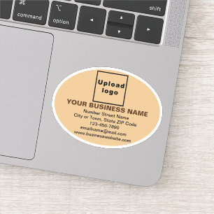 Zakelijk merk op lichtbruin ovaal vorm vinyl sticker