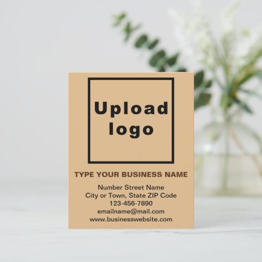 Zakelijk merk op lichtbruin papier blad (Staand voorkant)