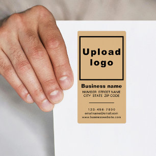 Zakelijk merk op lichtbruin portret etiket