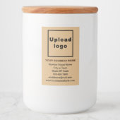 Zakelijk merk op lichtbruin portretformaat voedselcontainer etiket (Voorkant)