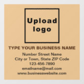 Zakelijk merk op Lichtbruin Vierkant Venster Cling Raamsticker (Vel)