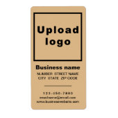 Zakelijk merk op lichtbruine portret verzending etiket (Voorkant)