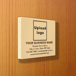 Zakelijk merk op lichtbruine rechthoek canvas afdruk